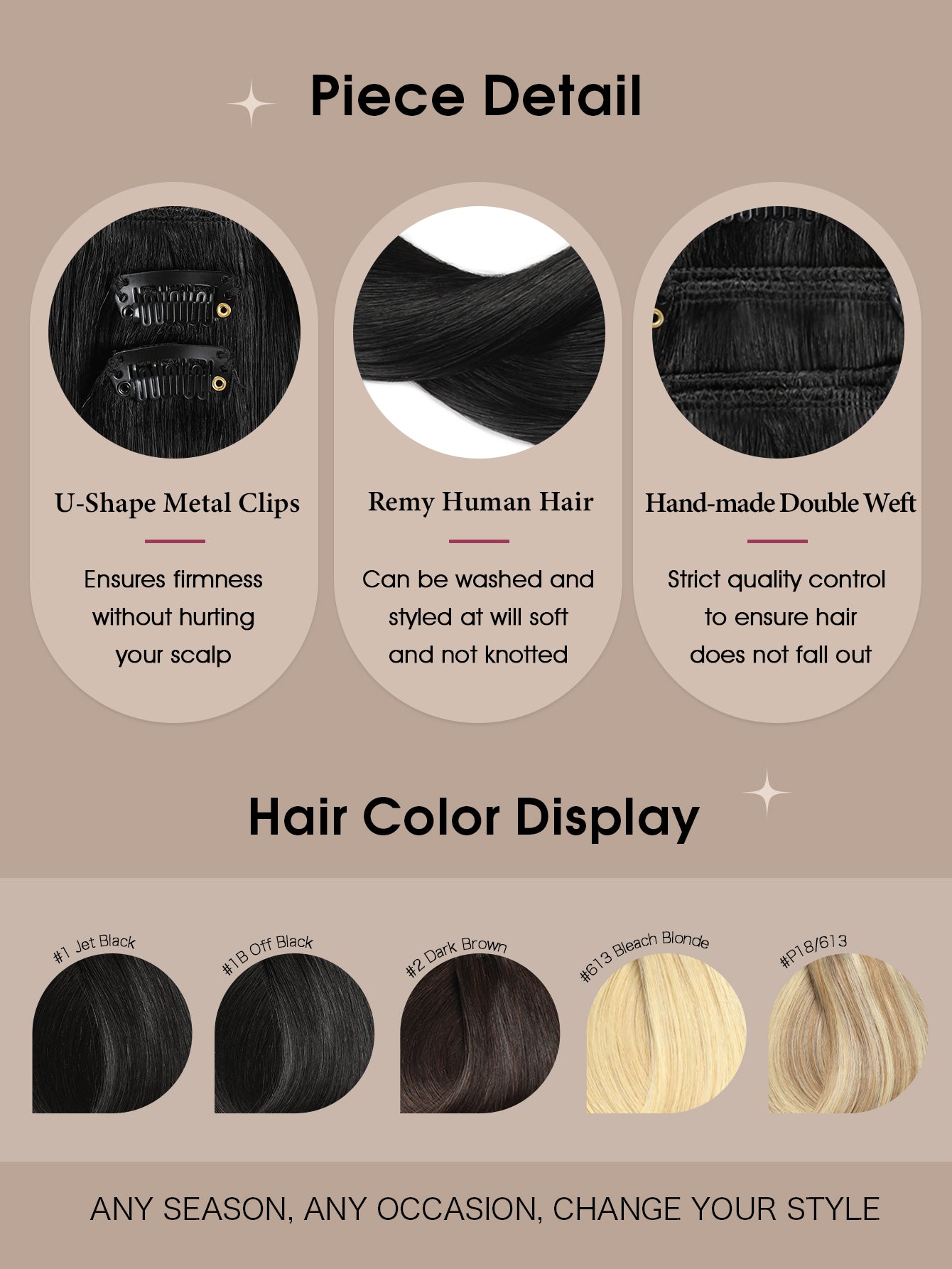 4# Middle Brown Remy Clip in Hair Extensions Real Human Hair,14-22inch 7Pcs 120g Human Hair Extensions Clip ins, Silky Strainght Clip in Hair Extensions for Women