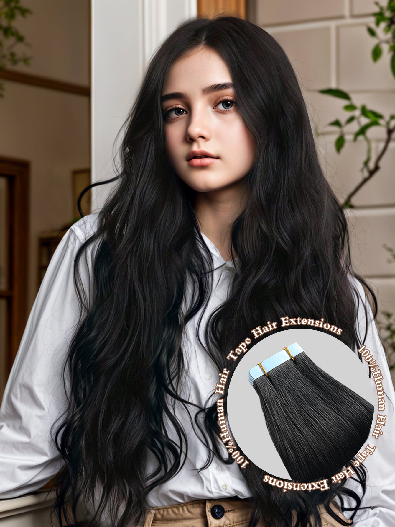 1# Tape in Hair Extensions Jet Black 100% Remy Human 20 inches 20pcs 50g/pack Straight Seamless Skin Weft Hair