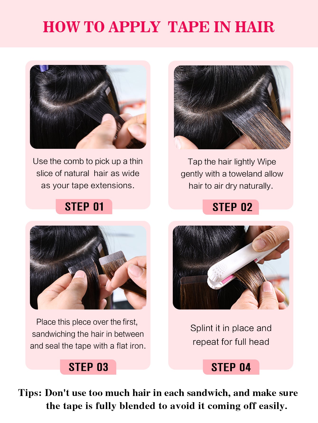 613# Bleach Blonde Tape in Hair Extensions 100% Remy Human 20 inches 20pcs 50g/pack Straight Seamless Skin Weft Hair