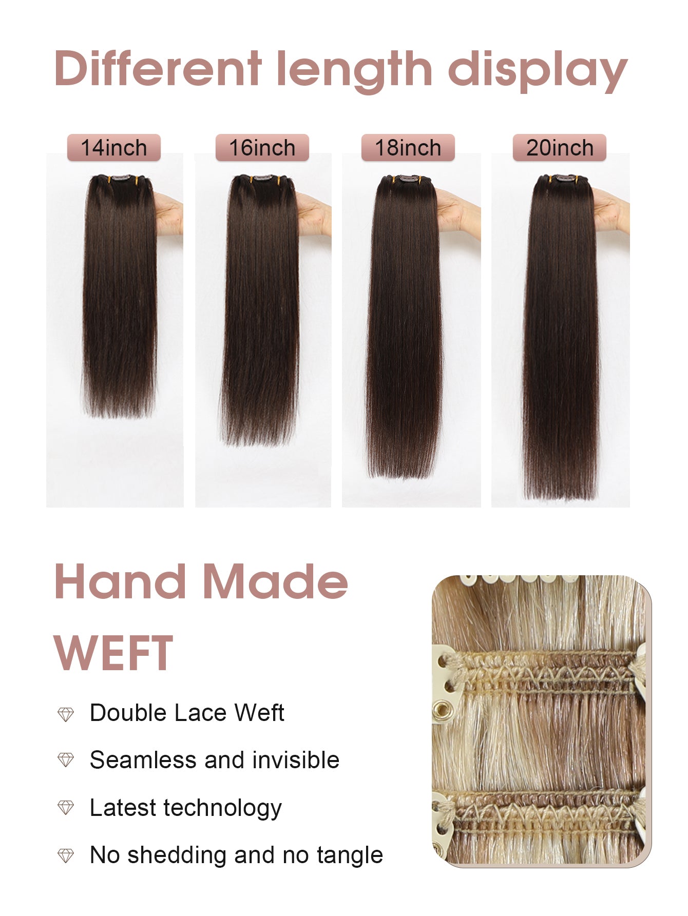 P18/613# Remy Clip in Hair Extensions Real Human Hair 14-22inch 7Pcs 120g Human Hair Extensions Clip ins Silky Strainght Clip in Hair Extensions for Women