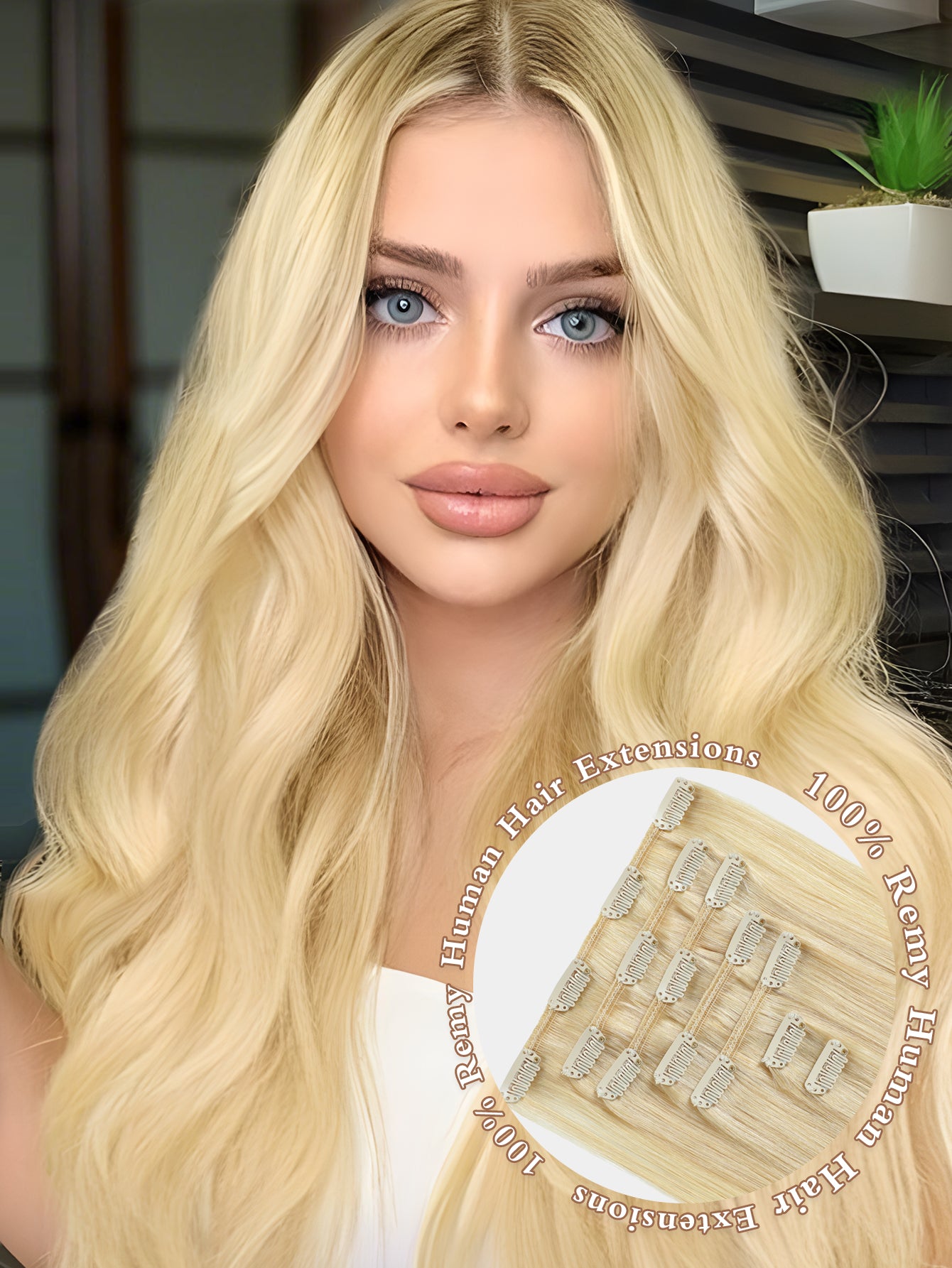 Remy Clip in Hair Extensions Real Human Hair,16inch 7 Pcs 120g Human Hair Extensions Clip ins, Silky Strainght Clip in Hair Extensions for Women