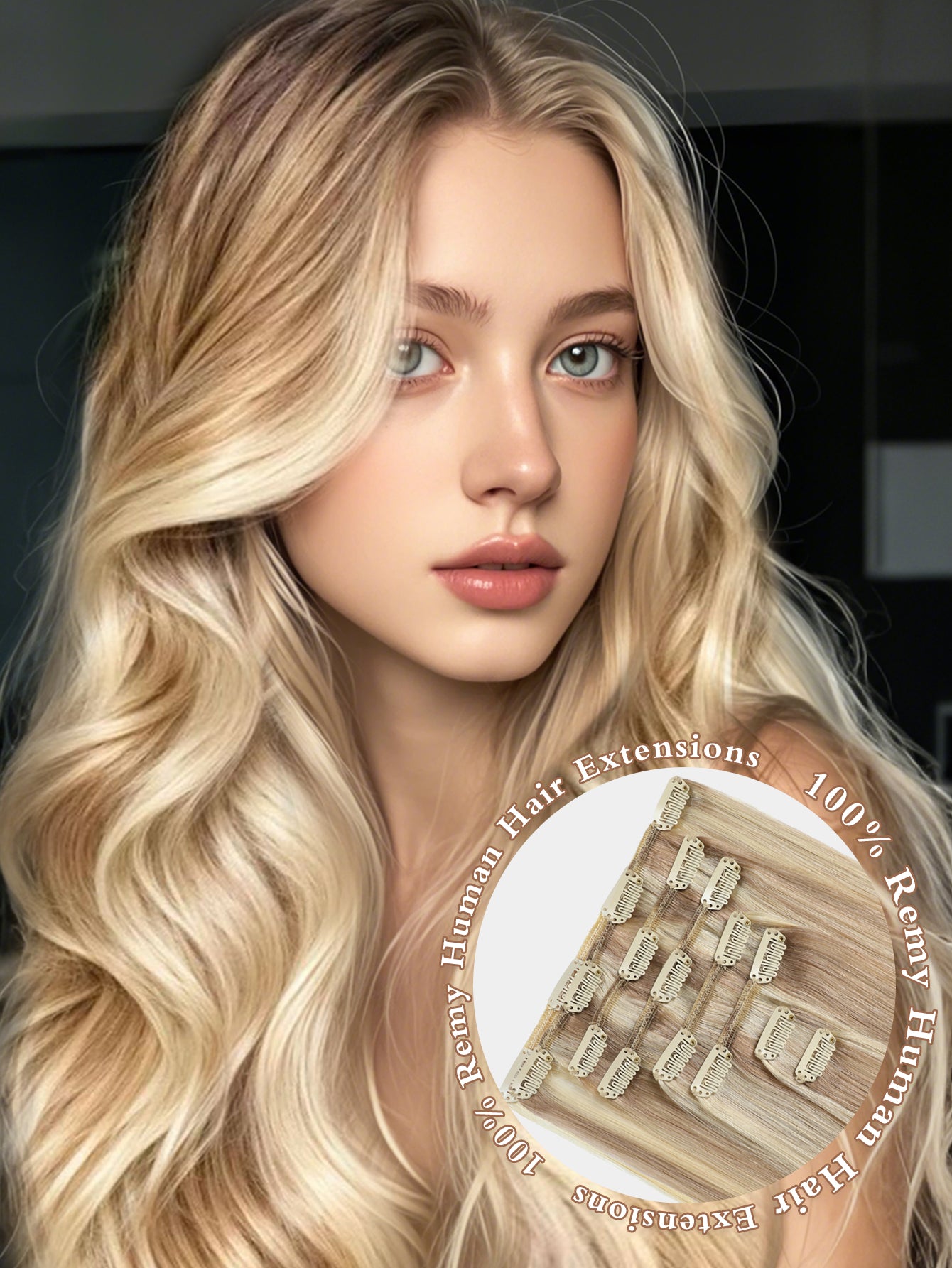 Remy Clip in Hair Extensions Real Human Hair,16inch 7 Pcs 120g Human Hair Extensions Clip ins, Silky Strainght Clip in Hair Extensions for Women