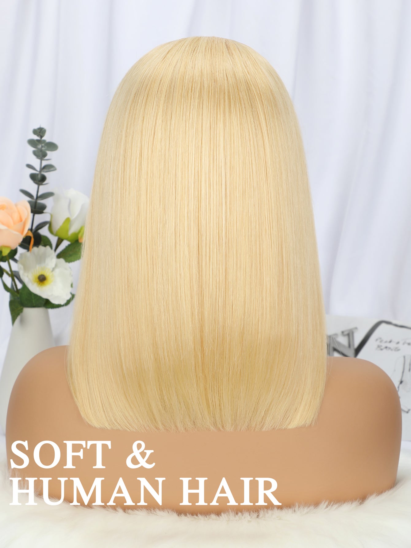 613 Blonde Bob Wig Human Hair 13x4 HD Bob Lace Front Wigs Human Hair Pre Plucked 180 Density Blonde Wig Human Hair Short Bob Wigs for Women