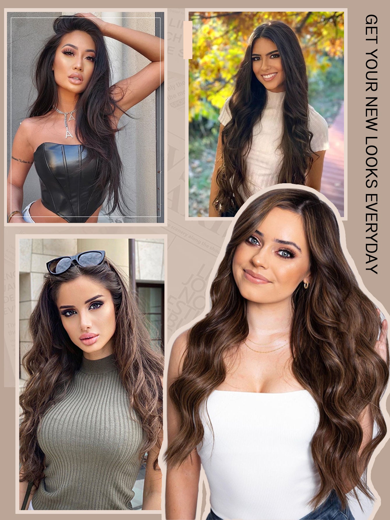 4# Middle Brown Remy Clip in Hair Extensions Real Human Hair,14-22inch 7Pcs 120g Human Hair Extensions Clip ins, Silky Strainght Clip in Hair Extensions for Women