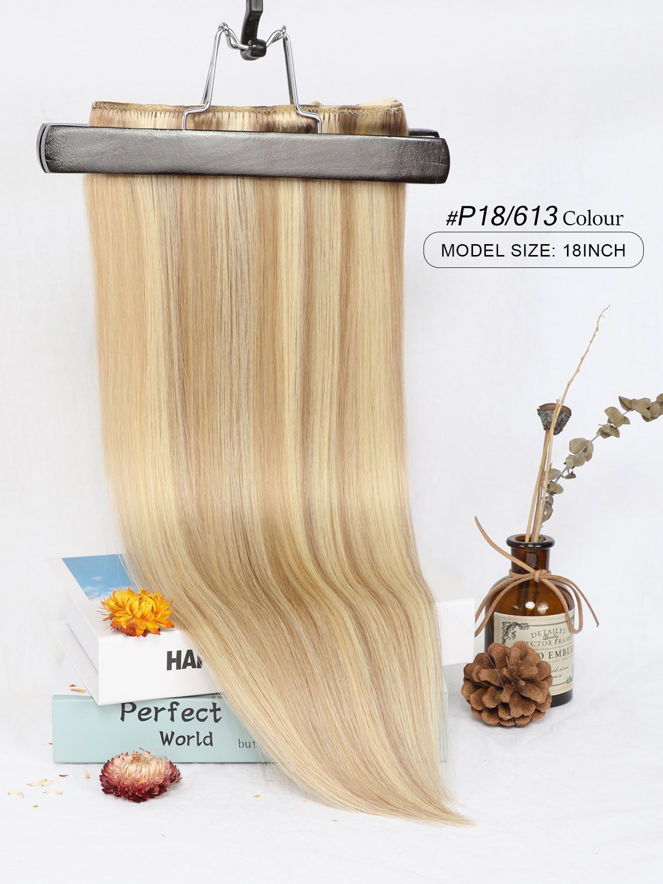 P18/613# Remy Clip in Hair Extensions Real Human Hair 14-22inch 7Pcs 120g Human Hair Extensions Clip ins Silky Strainght Clip in Hair Extensions for Women