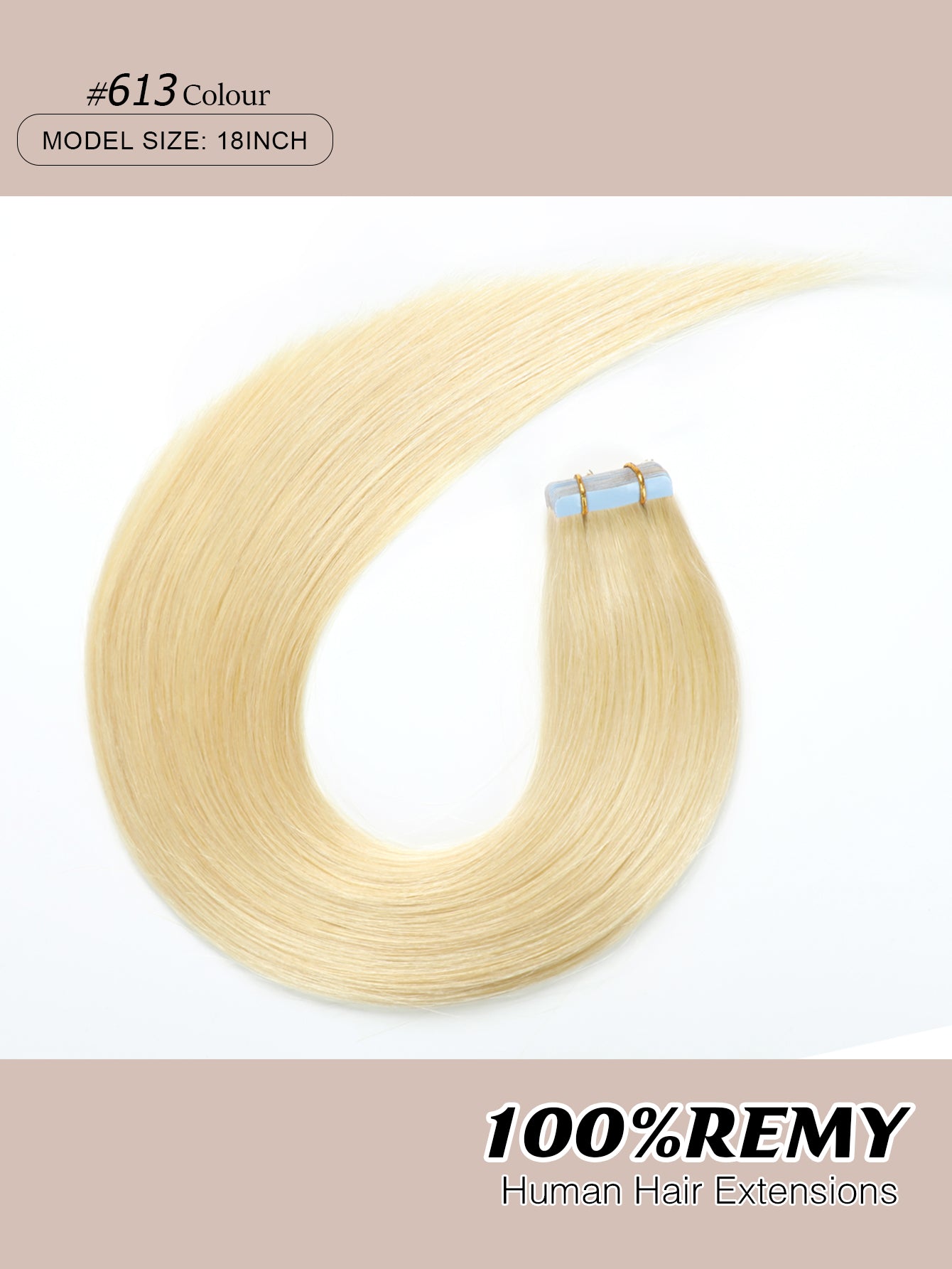 613# Bleach Blonde Tape in Hair Extensions 100% Remy Human 20 inches 20pcs 50g/pack Straight Seamless Skin Weft Hair