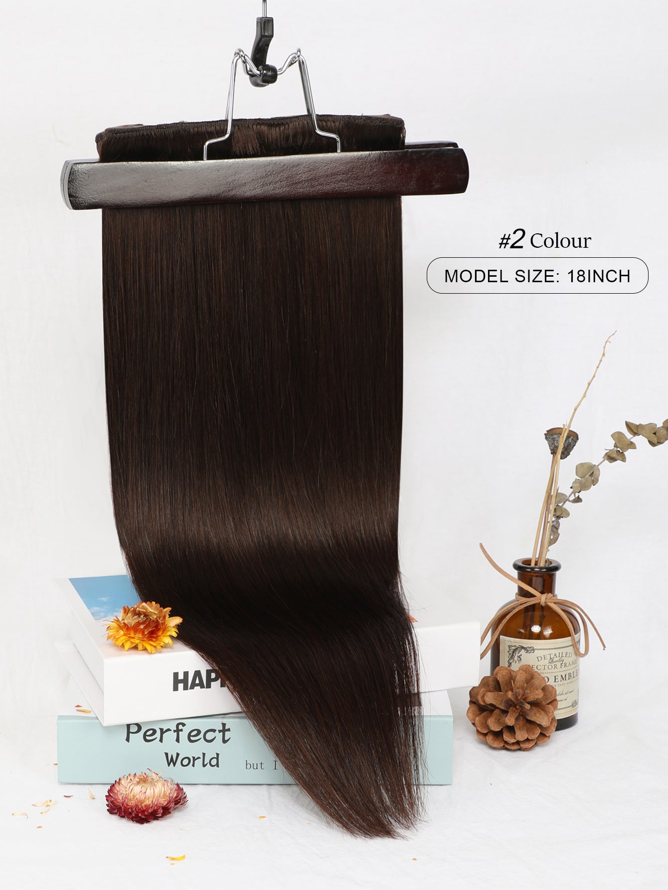 2# Dark Brown Remy Clip in Hair Extensions Real Human Hair,16-22inch 7 Pcs 120g Human Hair Extensions Clip ins, Silky Strainght Clip in Hair Extensions for Women