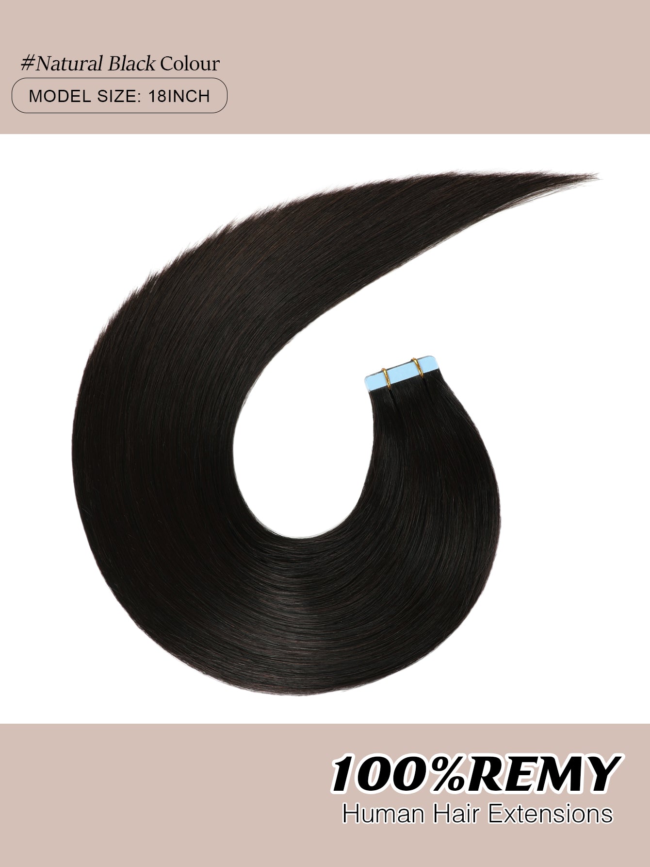 1B# Tape in Hair Extensions Natural Black 100% Remy Human 20 inches 20pcs 50g/pack Straight Seamless Skin Weft Hair