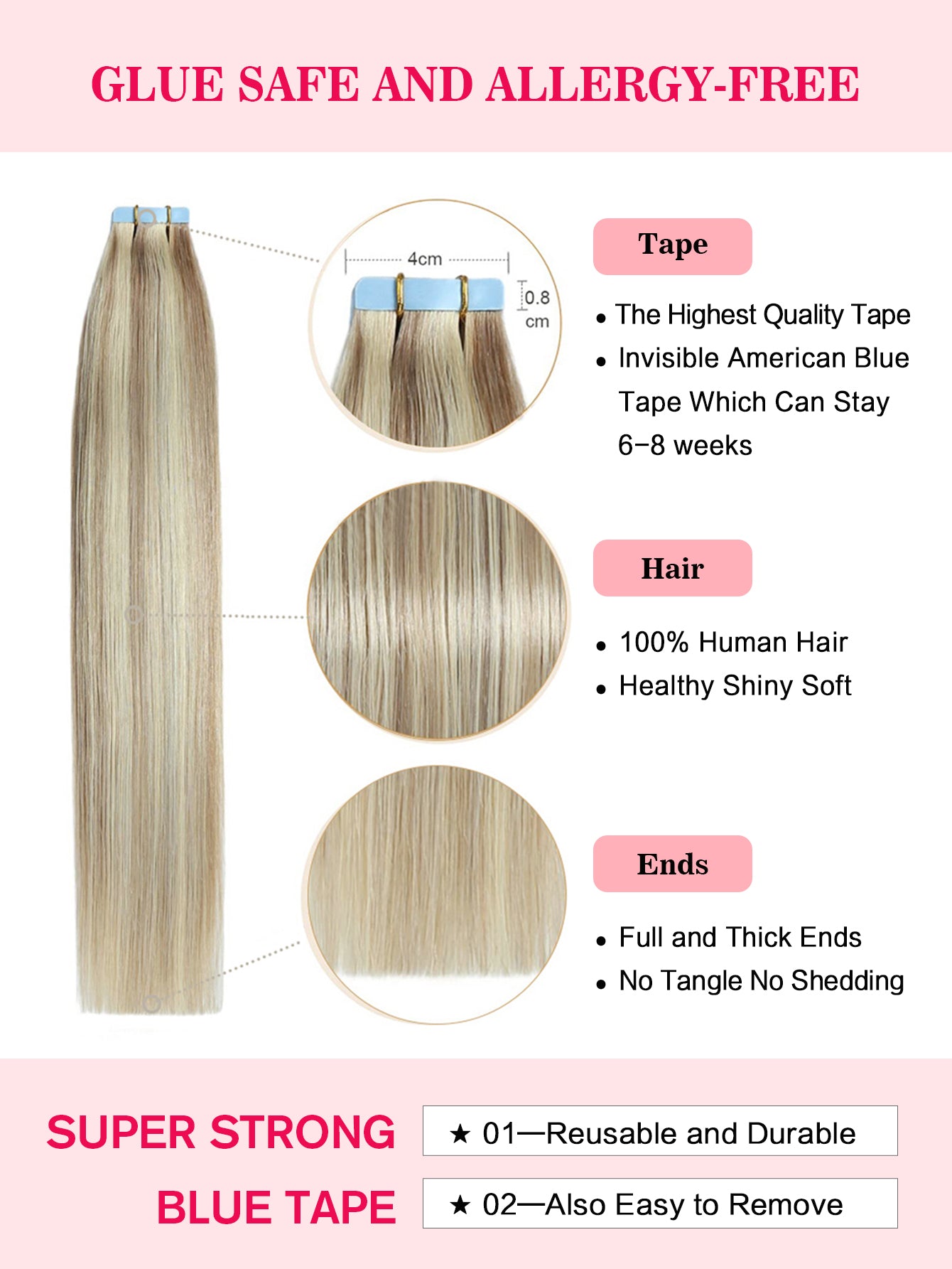 P18/613# Tape in Hair Extensions 100% Remy Human 20 inches 20pcs 50g/pack Straight Seamless Skin Weft Hair