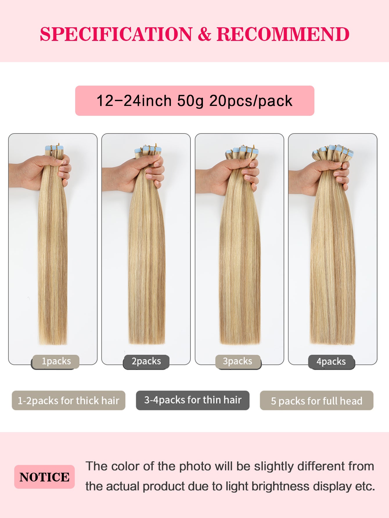 P18/613# Tape in Hair Extensions 100% Remy Human 20 inches 20pcs 50g/pack Straight Seamless Skin Weft Hair