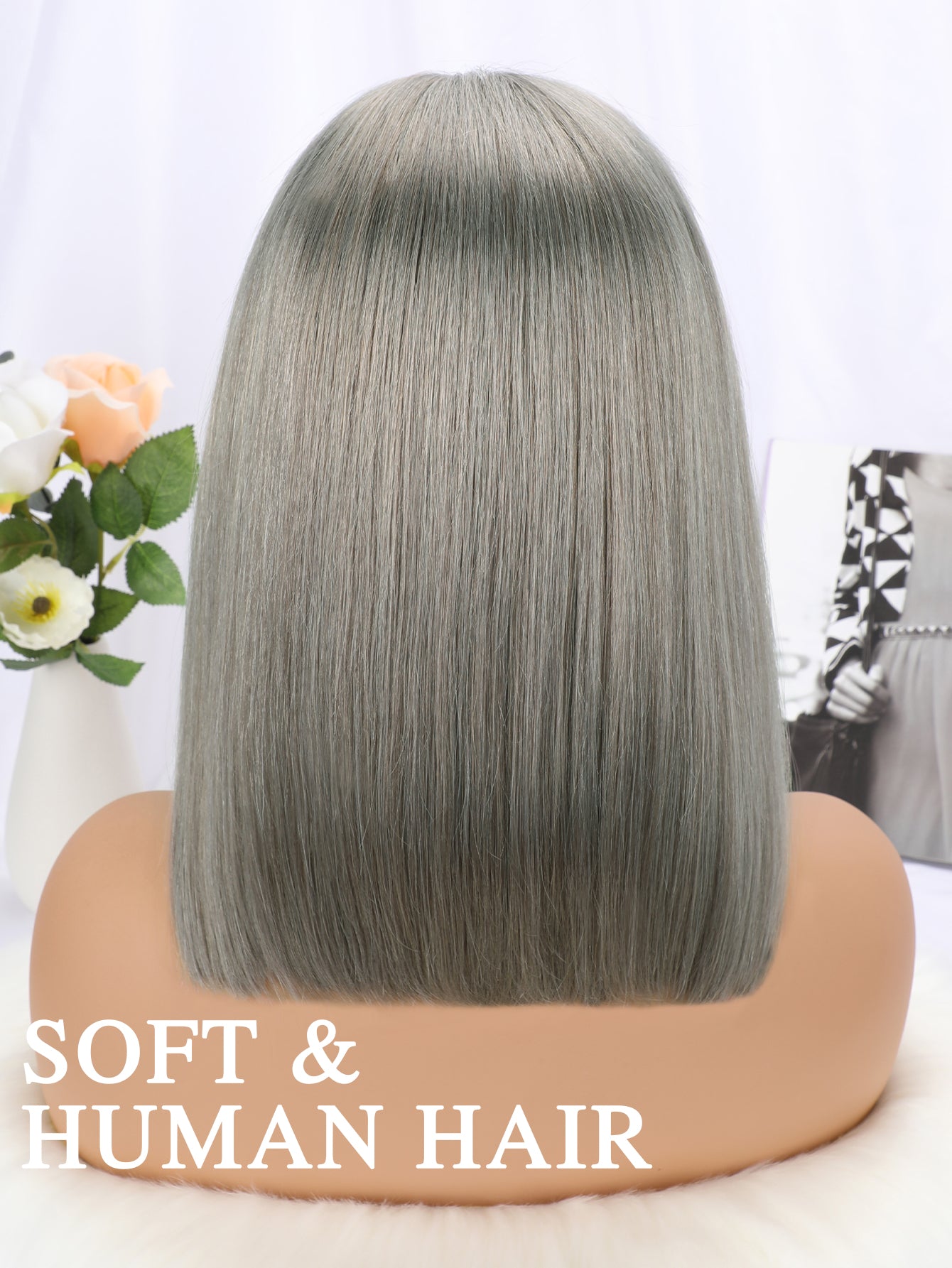 Silver# Bob Wig Human Hair 13x4 Lace Front Wigs Human Hair Pre Plucked Hairline 150 Density Burgundy Wig Human Hair Short Bob Wigs for Women