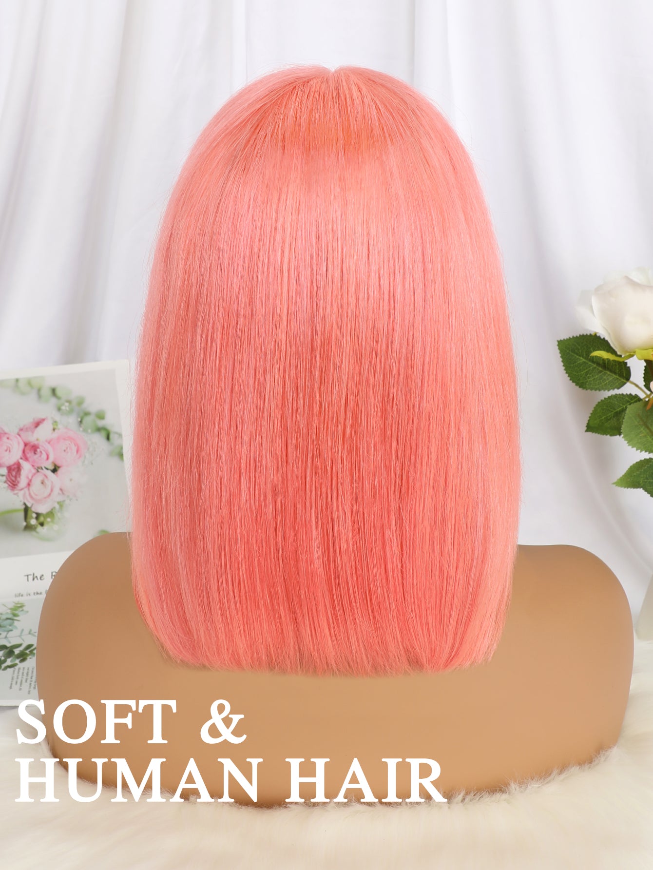 Pink Bob Wig Human Hair 13x4 Lace Front Wigs Human Hair Pre Plucked Hairline 150 Density Burgundy Wig Human Hair Short Bob Wigs for Women