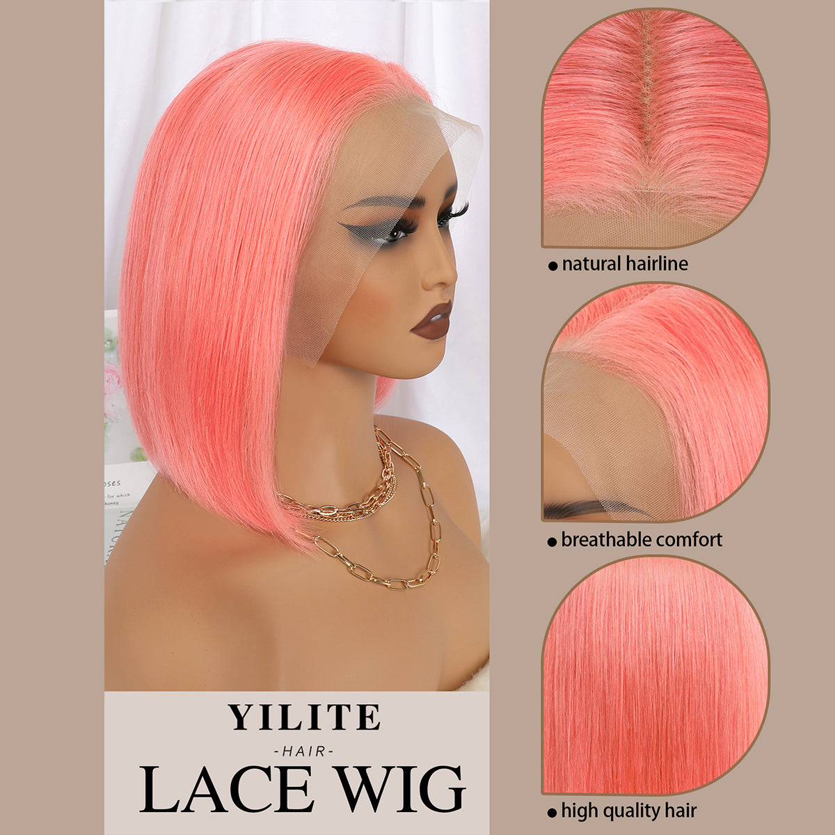 Pink Bob Wig Human Hair 13x4 Lace Front Wigs Human Hair Pre Plucked Hairline 150 Density Burgundy Wig Human Hair Short Bob Wigs for Women