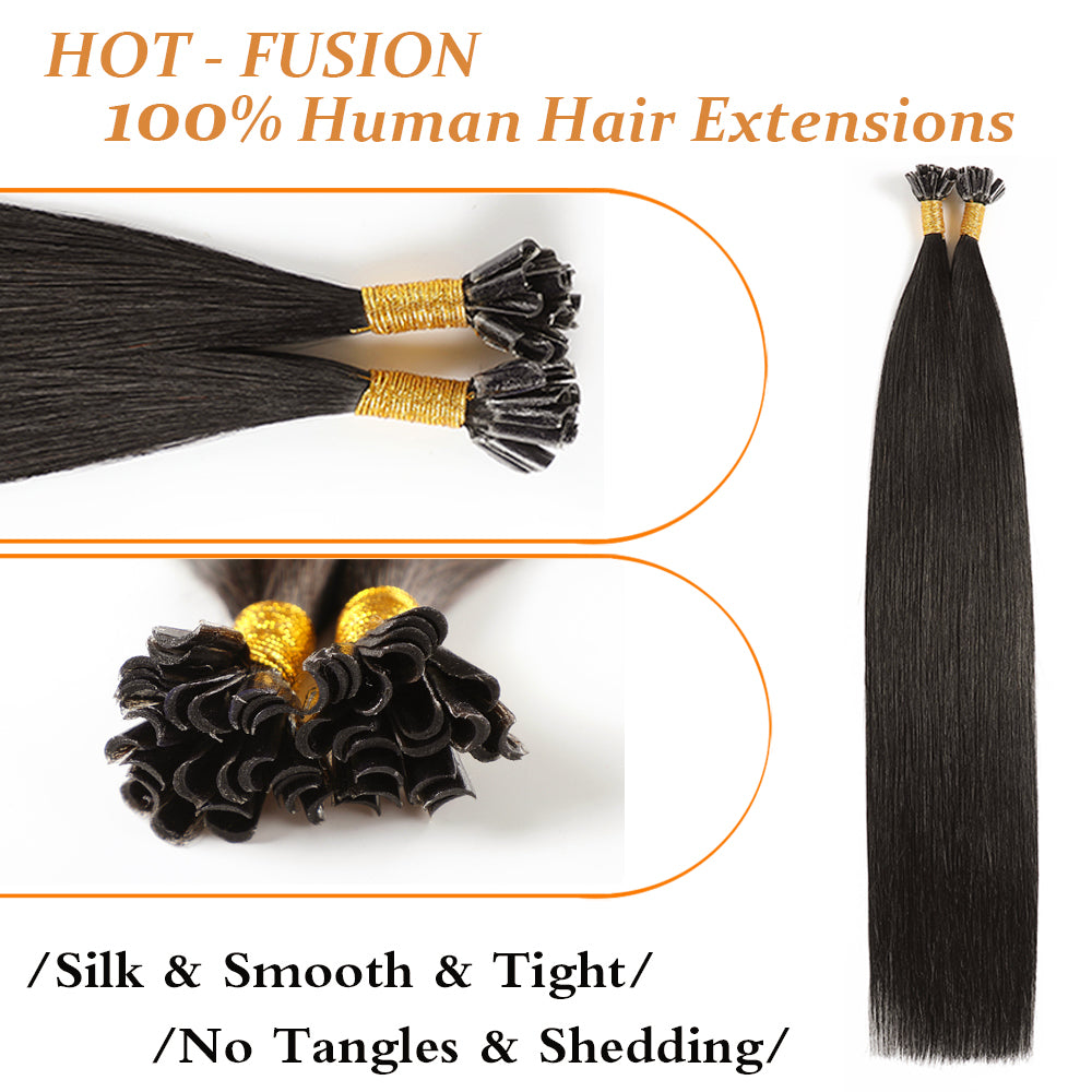 Ambbi Keratin Nail Tip Hair Extensions Italian Glue 100/strands/100grams/pack