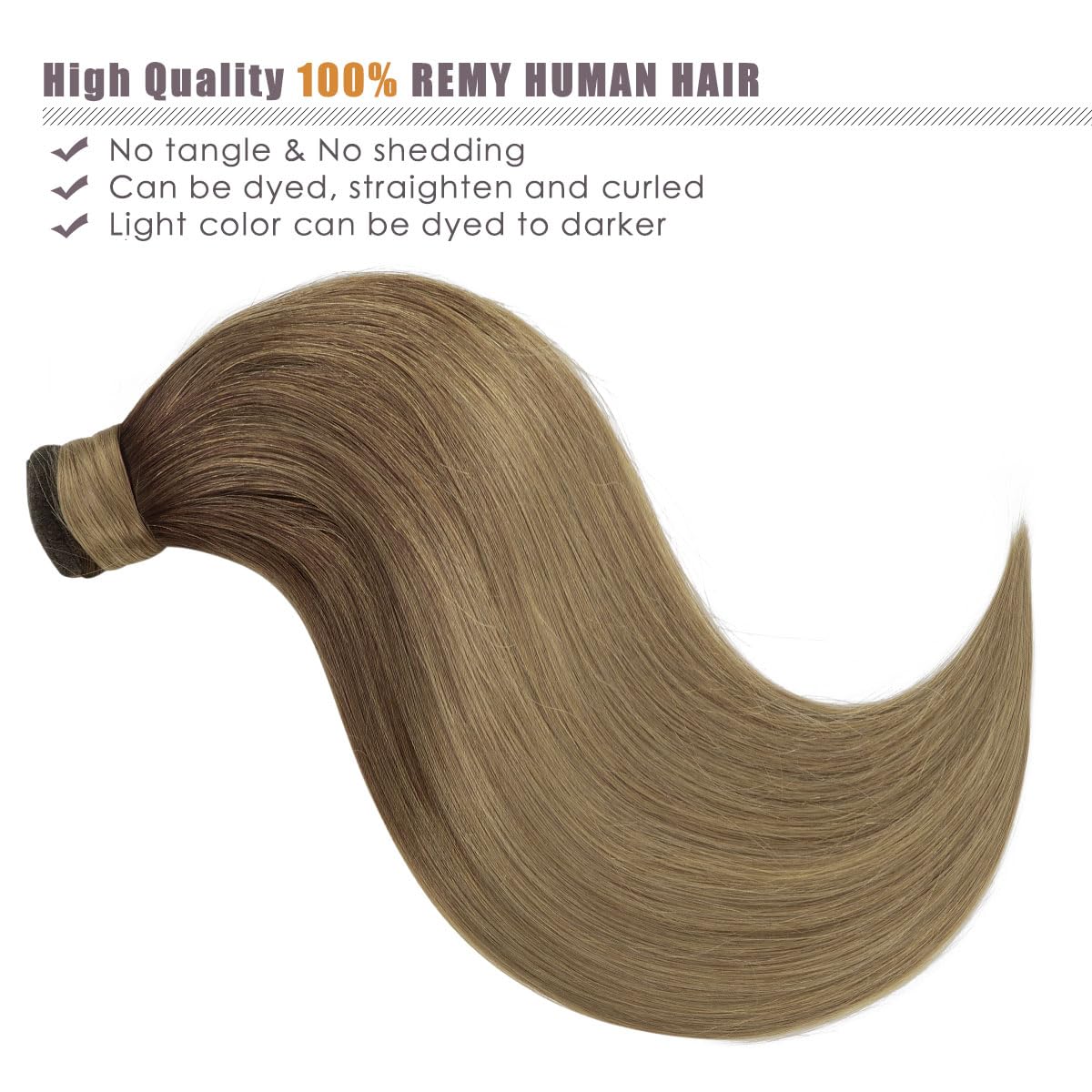 Human Hair Ponytail Hair Extensions 100g/piece 16-24inch