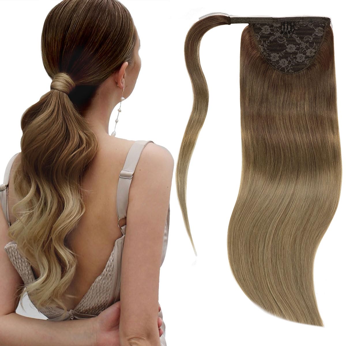 Human Hair Ponytail Hair Extensions 100g/piece 16-24inch