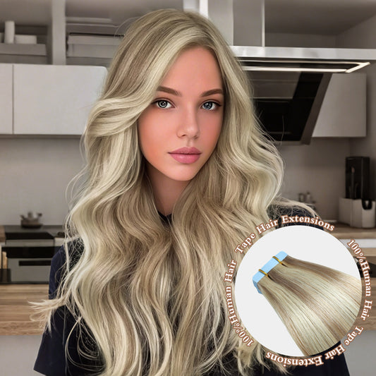 P18/613# Tape in Hair Extensions 100% Remy Human 20 inches 20pcs 50g/pack Straight Seamless Skin Weft Hair