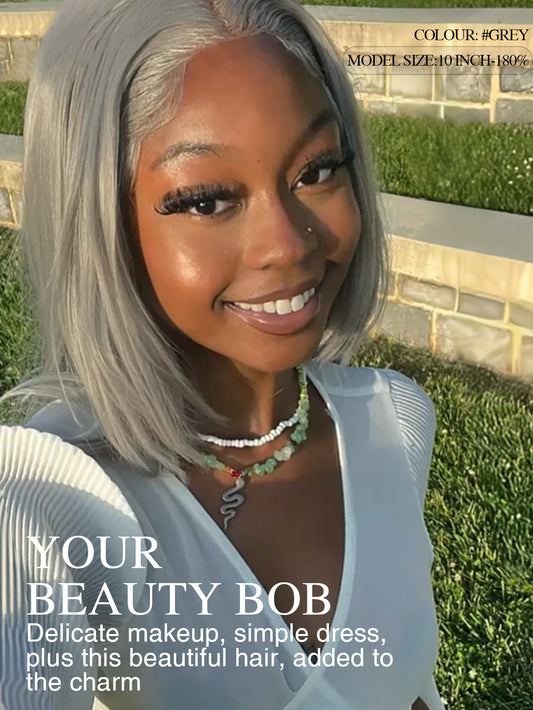 Silver# Bob Wig Human Hair 13x4 Lace Front Wigs Human Hair Pre Plucked Hairline 150 Density Burgundy Wig Human Hair Short Bob Wigs for Women